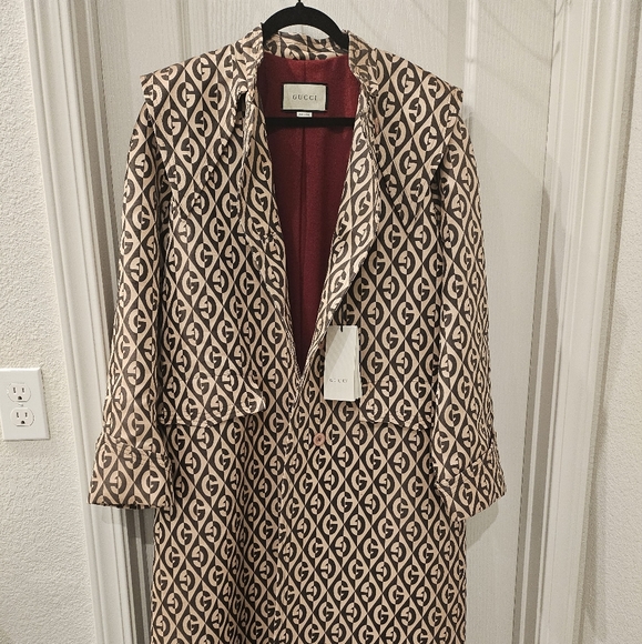 Gucci G rhombus trench coat size 12-14 - Picture 5 of 7